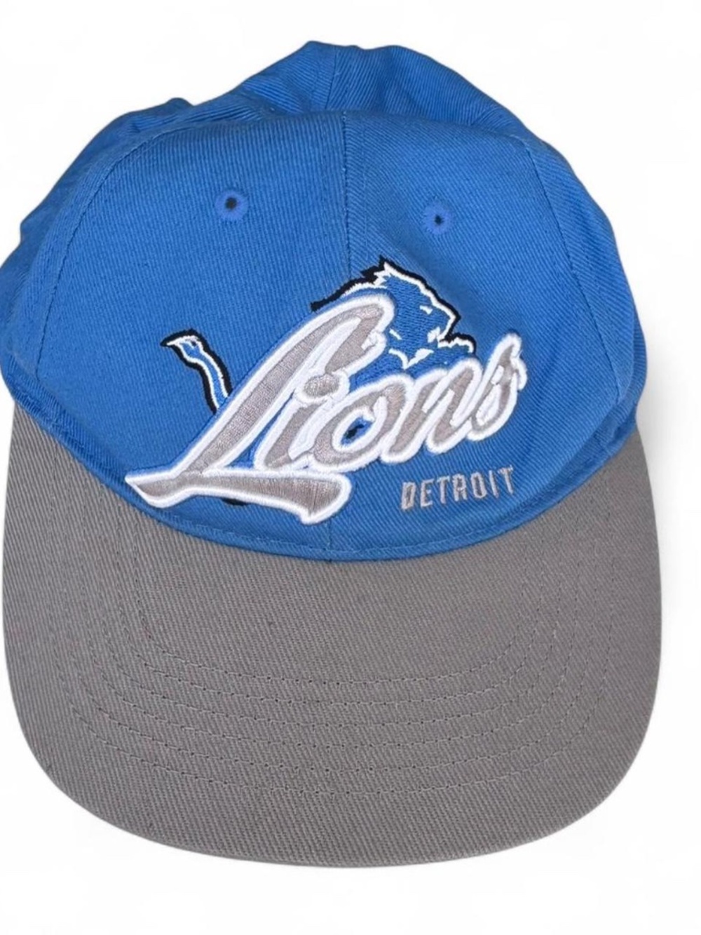 Detroit Lions NFL Adjustable Velcro Strap Hat Cap Blue Embroidered Logo
